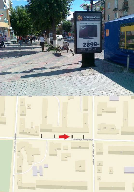 Фото рекламной плоскости по адресу вул. Соборна