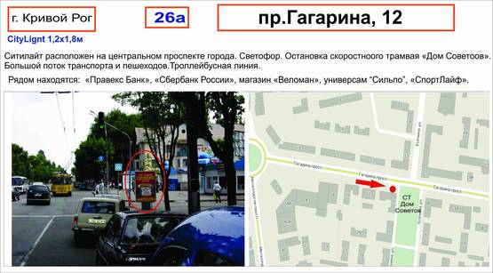 Фото рекламної площини за адресою пр.Гагарина,12  ( "Правекс банк")