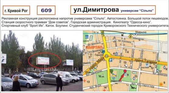 Фото рекламной плоскости по адресу ул. Димитрова, 33 ( Сильпо)