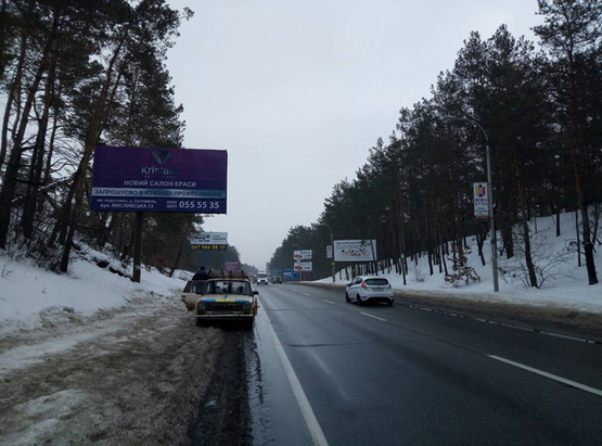 Фото рекламной плоскости по адресу Трасса Киев-Ковель (справа), направление на Киев, перед поворотом на Госмтомель
