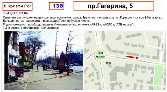 Фото рекламної площини за адресою пр-т Гагарина, 5  ( маг. "ARES")