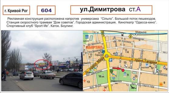 Фото рекламной плоскости по адресу ул. Димитрова, 33 ( Сильпо)