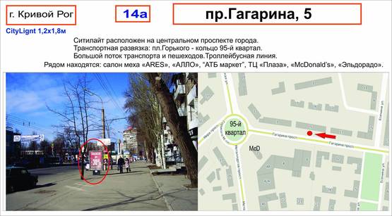 Фото рекламной плоскости по адресу пр-т Гагарина, 5  ( маг. "ARES")
