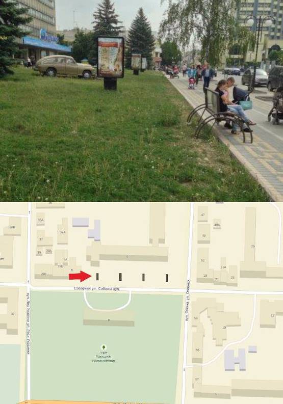 Фото рекламной плоскости по адресу вул. Соборна