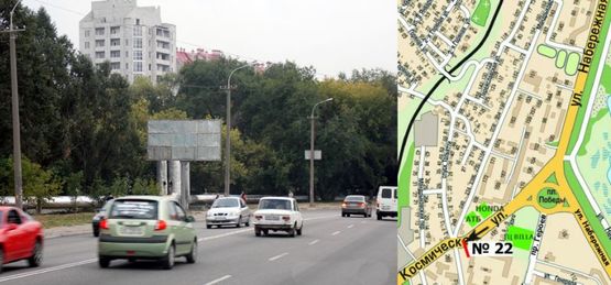 Фото рекламної площини за адресою низ ул.Космическая - "АТБ","HONDA", вверх на Зап. шоссе (2-ух стор.) ст. Б