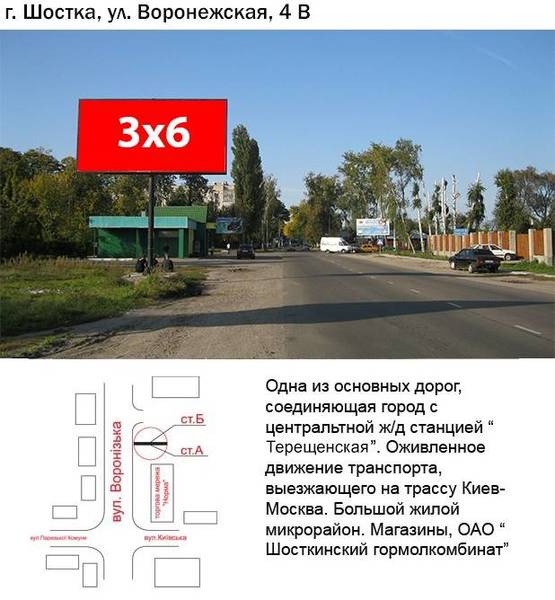 Фото рекламной плоскости по адресу ул.Воронежская