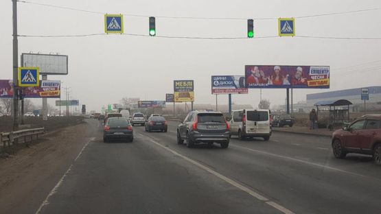 Фото рекламной плоскости по адресу Большая окружная  3х12 м,1100 м.до Жилянского моста