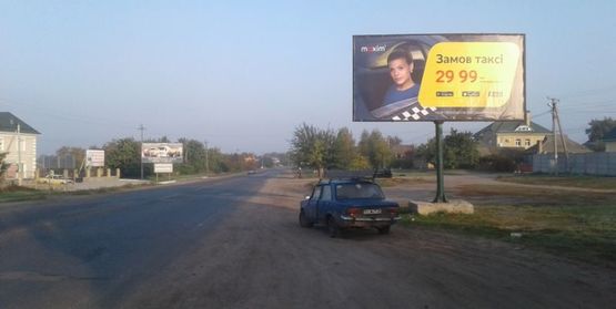 Фото рекламної площини за адресою с. Песчаное,  выезд из Кременчуга (в сторону Киева)