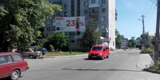 Фото рекламной плоскости по адресу ул.Театральная (Воровского), район Автовокзала (направление - ул. Первомайская)