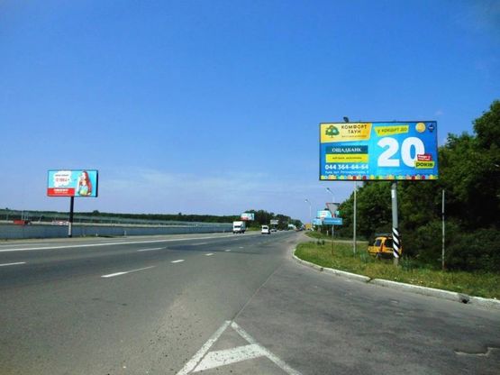 Фото рекламной плоскости по адресу м. Бориспіль, траса М 03, км 34+300 ліво, вул. Київський шлях, 1, виїзд з парковки " Нової Лінії"