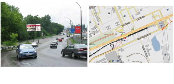 Фото рекламной плоскости по адресу Попудренка вул. на розвязці із пр. Броварським