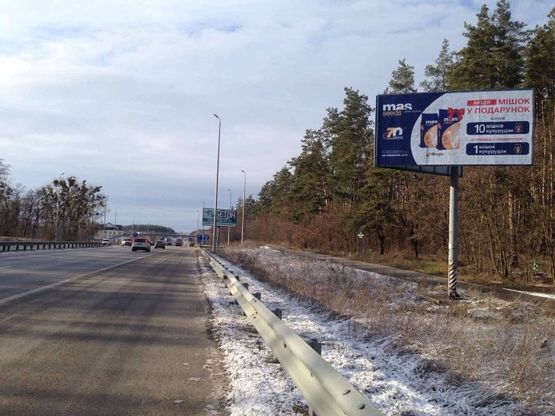 Фото рекламної площини за адресою с. Любимівка, траса М-06 Київ-Чоп (Житомир), км 34+800 право