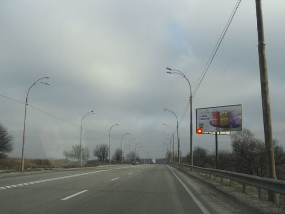 Фото рекламної площини за адресою Заболотного ул., 1360м от ул. Ак. Лебедева в бік Столичного шосе