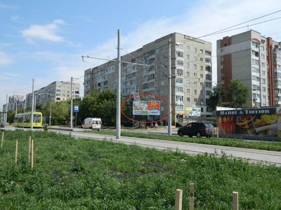 Фото рекламной плоскости по адресу Червоної Калини, 109 (за рухом)