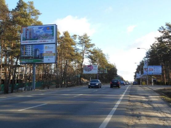 Фото рекламной плоскости по адресу м. Буча, траса М07, км 25+100 право, вул. Шевченка,  ЖК "Парк Таун", навпроти офісу "ЖК На Прорізній"