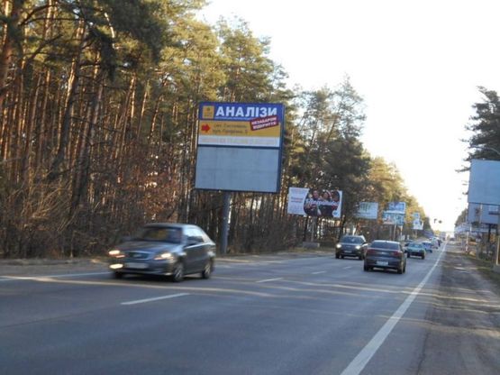Фото рекламної площини за адресою м. Буча, траса М07, км 25+650 право, вул. Шевченка, перед ЖК "Парк Таун", ЖК "На Прорізній"