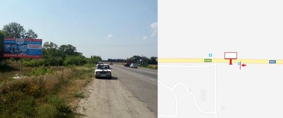 Фото рекламной плоскости по адресу траса Е584(М22) направление в сторону г. Кременчуг, поворот на Кременчугский аэродром