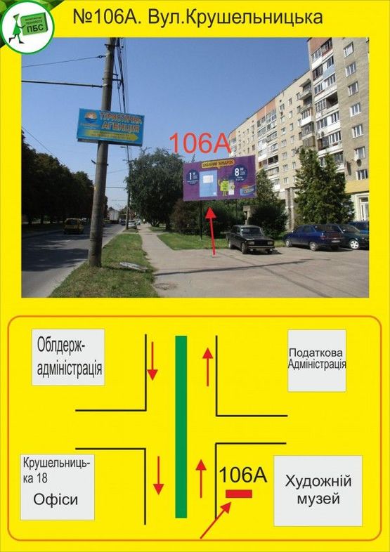 Фото рекламной плоскости по адресу Крушельницька