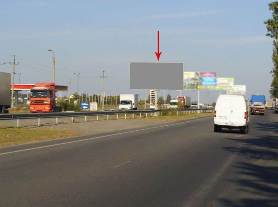 Фото рекламной плоскости по адресу 095Б,вул. Донецьке шосе, 144, виїзд з міста, навпроти Агросоюзу; ТРЦ КАРАВАН, ринок