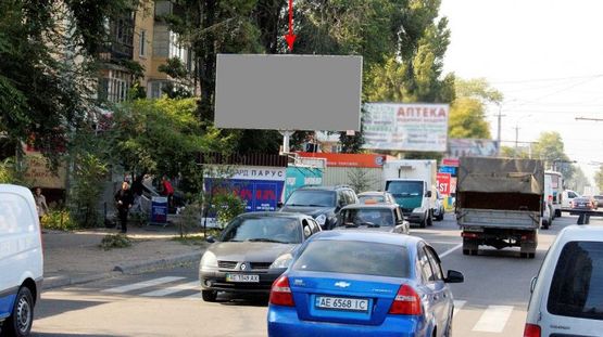Фото рекламной плоскости по адресу 103Б,вул. Калинова, 11Б - просп. Слобожанський (Газ. Правда), ринок