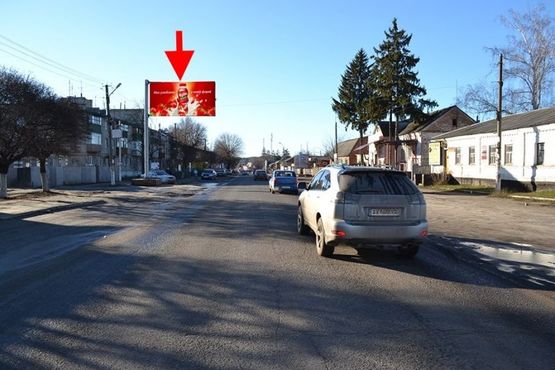 Фото рекламной плоскости по адресу Мерефа-ул. Днепровская-ул. Кобзаря-в центр