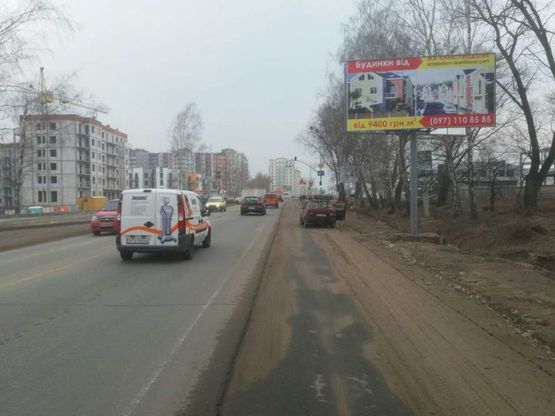 Фото рекламной плоскости по адресу с. СофіЇвська Борщагівка вул. Соборна, 140 ЖК Европейка, виїзд  з магазину Сільпо