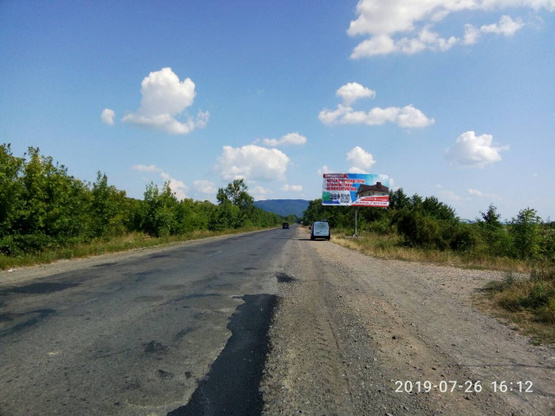 Фото рекламної площини за адресою Виїзд з с. Онок, в сторону м. Виноградів
