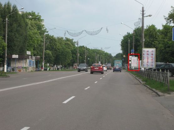 Фото рекламной плоскости по адресу вул. Київський Шлях, 10, біля ринку "Зоряний"