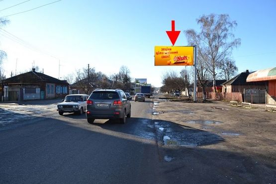 Фото рекламной плоскости по адресу Мерефа-ул. Днепровская-пер. Гоголя-в центр