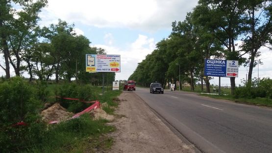 Фото рекламной плоскости по адресу с. Білогородка траса Київ - Бишів ,виїзд з ЖК "Перша Паркова"