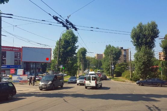 Фото рекламної площини за адресою вул.Зарічанська - Старокостянтинівське шосе. неподалік: АЗС "ОККО", ТЦ "Комфорт", не продовольчий ринок, новий житловий масив, Спорт-Ленд, автосалон "Форд", "Ауди", "Рено", цілодобове "Сільпо" (в/від центру)