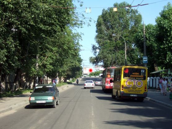 Фото рекламної площини за адресою Т-подібне перехрестя вул.Шевченка - вул.Трудова. неподалік: супермаркет "Бакалія", Делівері, зупинка, автостанція (від центру)