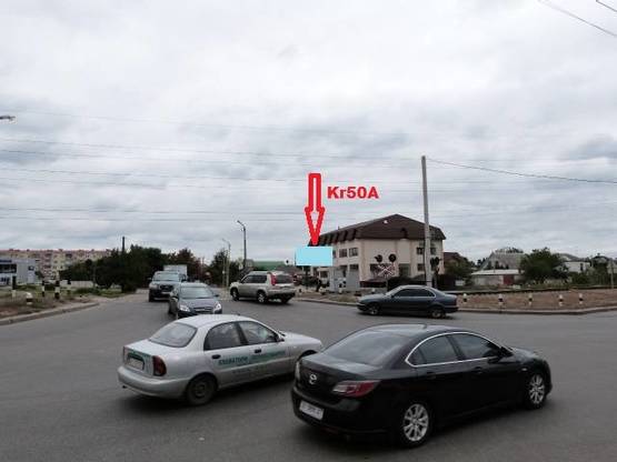 Фото рекламной плоскости по адресу ул. Ярмарочная, перекрёсток с ул. Говорова, район авторынка и ж/д переезда, направление на авторынок