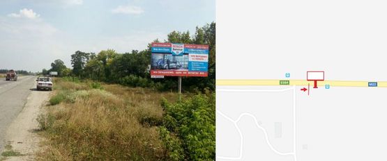 Фото рекламной плоскости по адресу траса Е584(М22) направление в сторону с. Потоки, поворот на Кременчугский аэродром