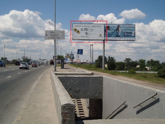 Фото рекламной плоскости по адресу Бажана проспект, Южный мост(ст. М"Славутич")