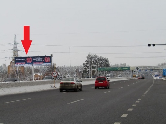 Фото рекламной плоскости по адресу Одесская трасса, в направлении с.Глеваха, после заправки Shell,8км+900метров, левая