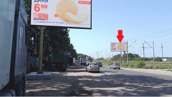 Фото рекламної площини за адресою Воздухофлотский просп., под Жулянским мостом в сторону ул.Чорновола(г.Вишневое) справа