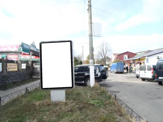 Фото рекламної площини за адресою г.Фастов, ул.1-го Травня, торговий центр м-н Фуршет Ельдорадо