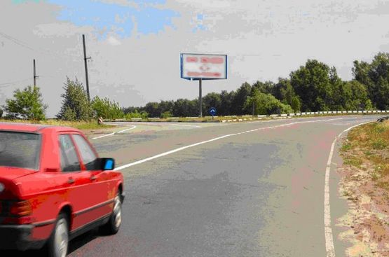 Фото рекламной плоскости по адресу перекресток ул. Щербакова, Окружной и дороги на Бышев (клумба) выезд на Окружную