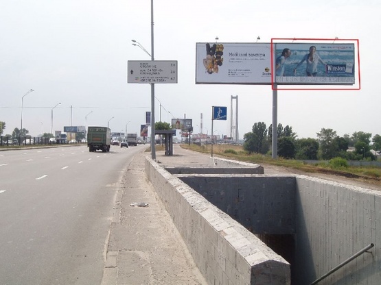 Фото рекламной плоскости по адресу Бажана проспект, Южный мост(ст. М"Славутич")