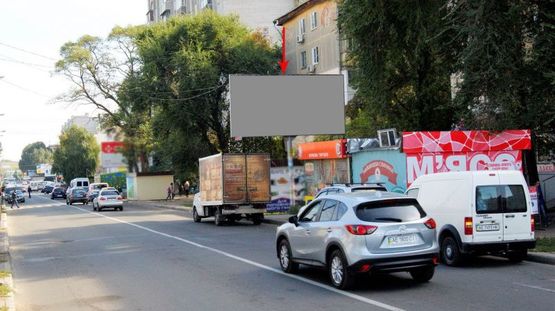 Фото рекламной плоскости по адресу 103А,вул. Калинова, 11Б - просп. Слобожанський (Газ. Правда), ринок