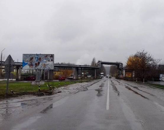 Фото рекламной плоскости по адресу м. Обухів, вул.Промислова, поворот до Заводу пористих матеріалів "АЕРОК";