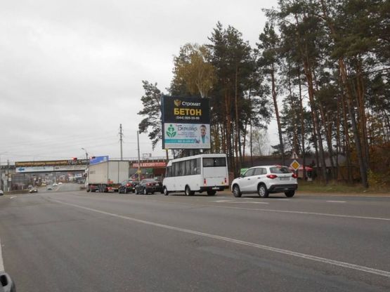 Фото рекламної площини за адресою м. Ірпінь, трасса М-07, км 23+875 ліво, вул. Свято-Покровська, 24А
