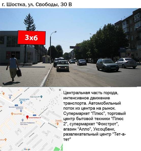 Фото рекламной плоскости по адресу ул. Свободы,30