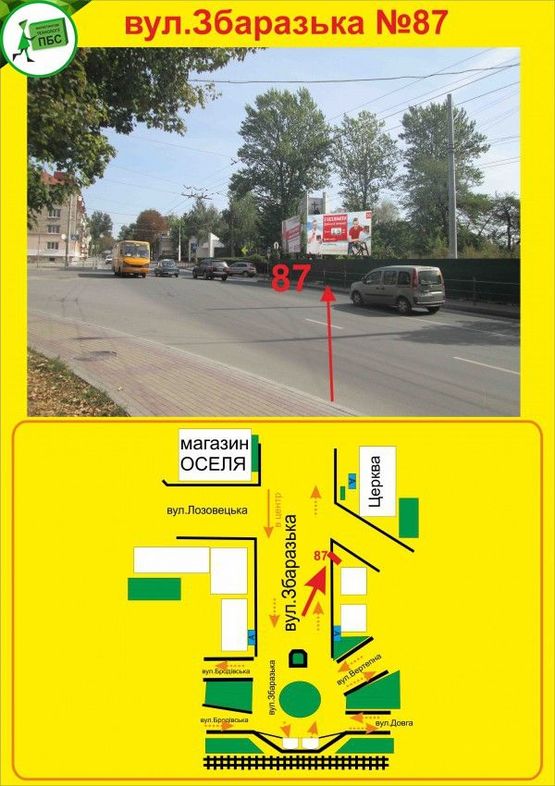 Фото рекламной плоскости по адресу Збаразька