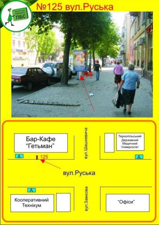 Фото рекламной плоскости по адресу Руська,18