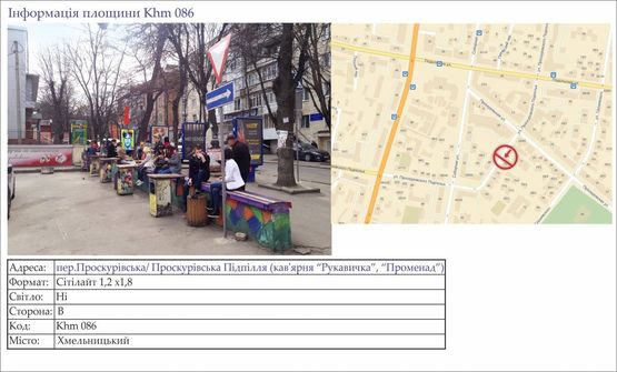 Фото рекламной плоскости по адресу пер.Проскурівська/ Проскурівська Підпілля (кав'ярня “Рукавичка”) №4