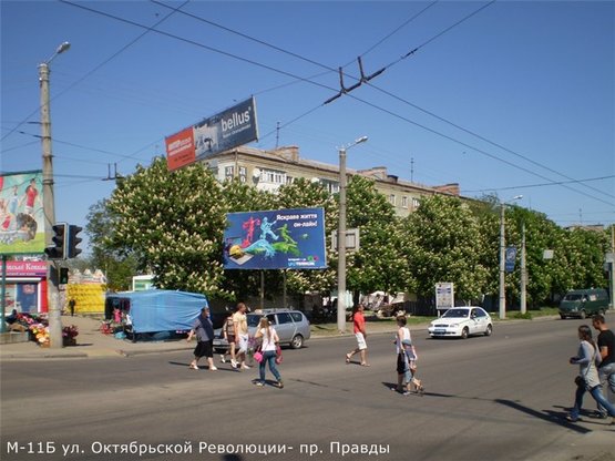 Фото рекламной плоскости по адресу ул. 50 лет Октября- ул. Октябрьской Революции