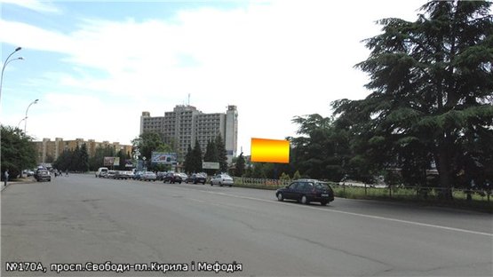 Фото рекламной плоскости по адресу просп.Свободи-пл,Кирила і Мефодія піш.перехід, напр.-пл.Кірпи