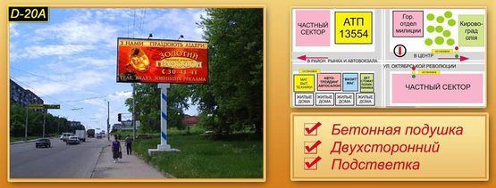 Фото рекламной плоскости по адресу вул. Вокзальна 2